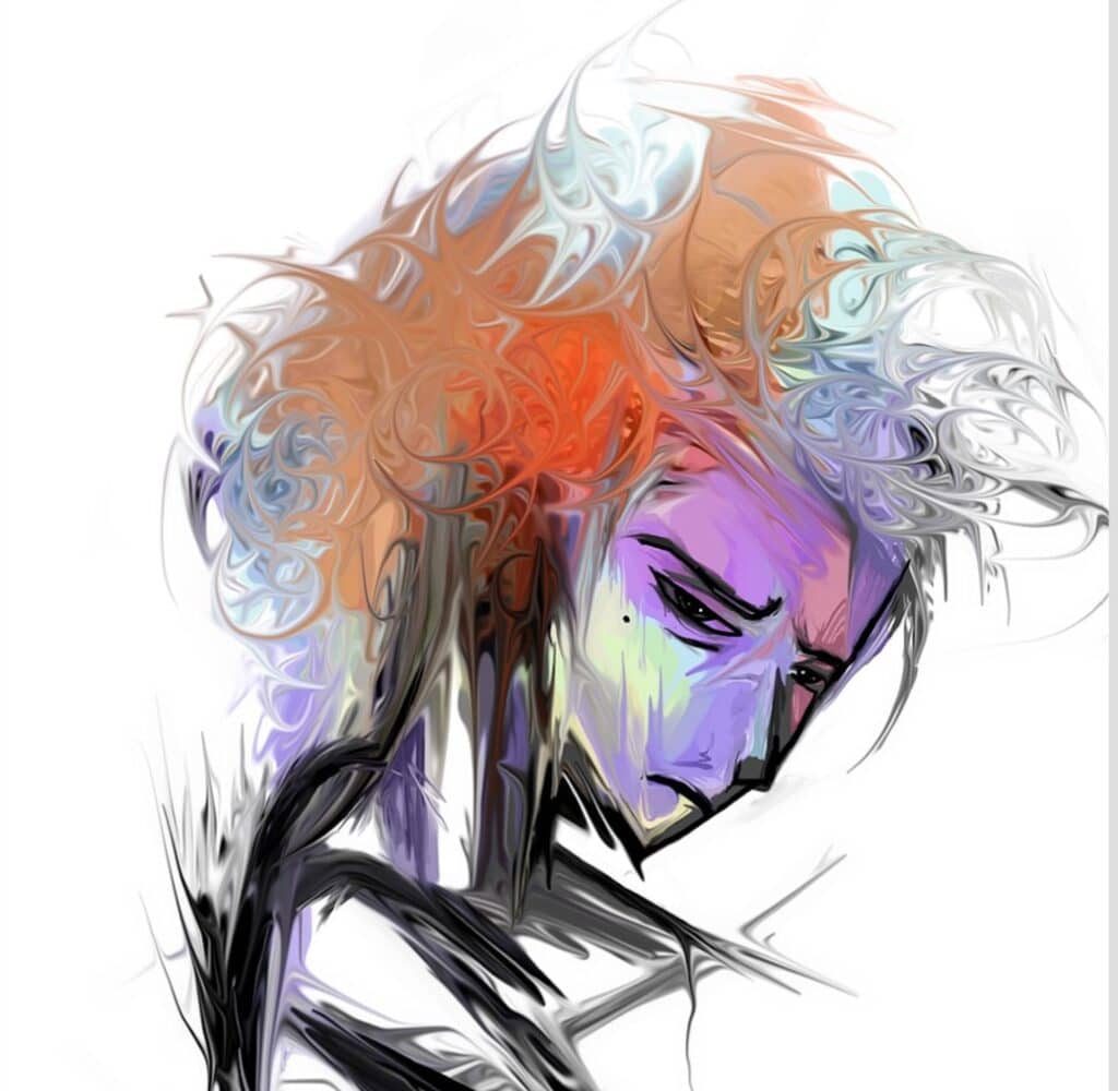 Illustration of an abstract painting stress multicolored.